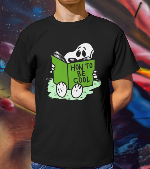 Snoopy Reading How To Be Cool Book Peanuts Comic Strip T-Shirt