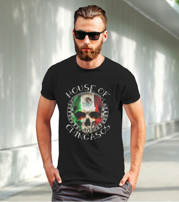 House Of Chingasos Calacas Cultura Mexican Skull Old School T-Shirt