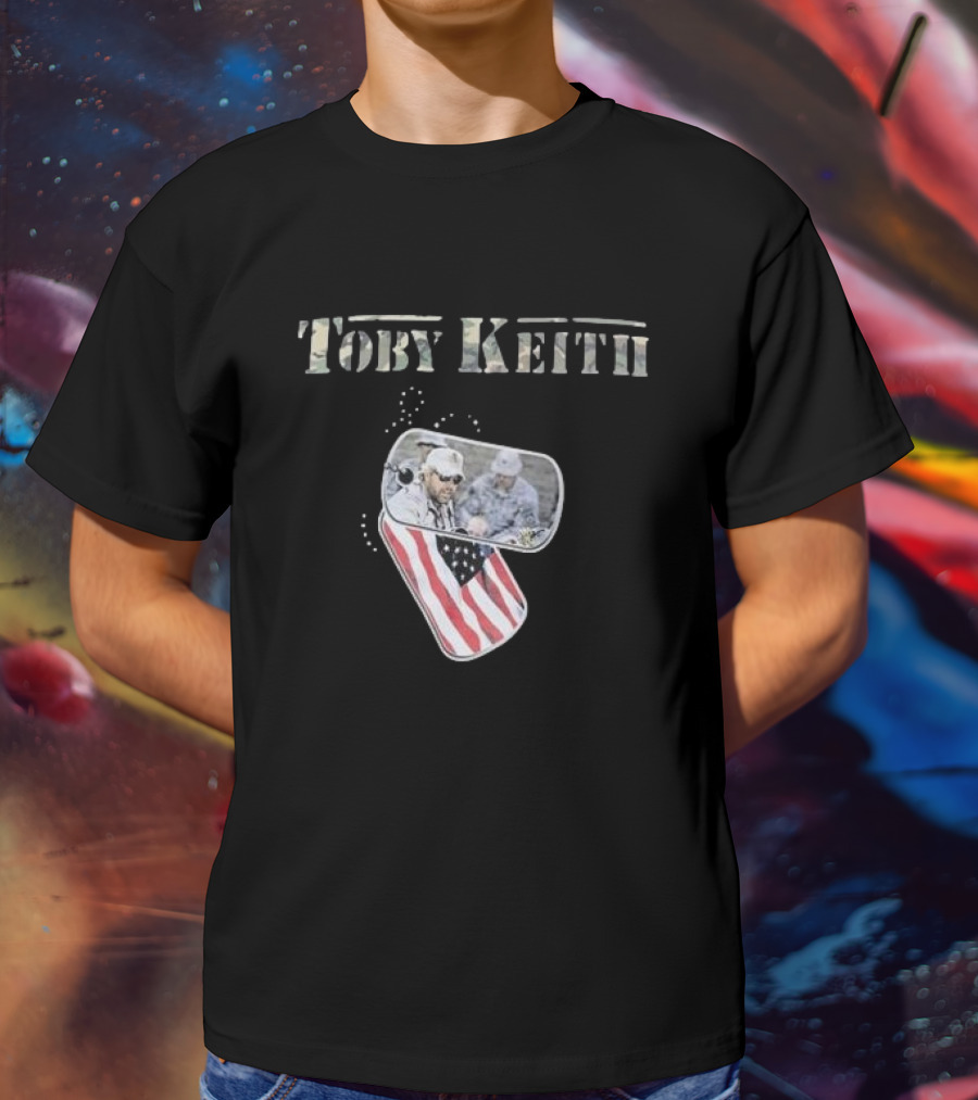 Toby Keith Patriotic Pride Dog Tag Flag T-Shirt