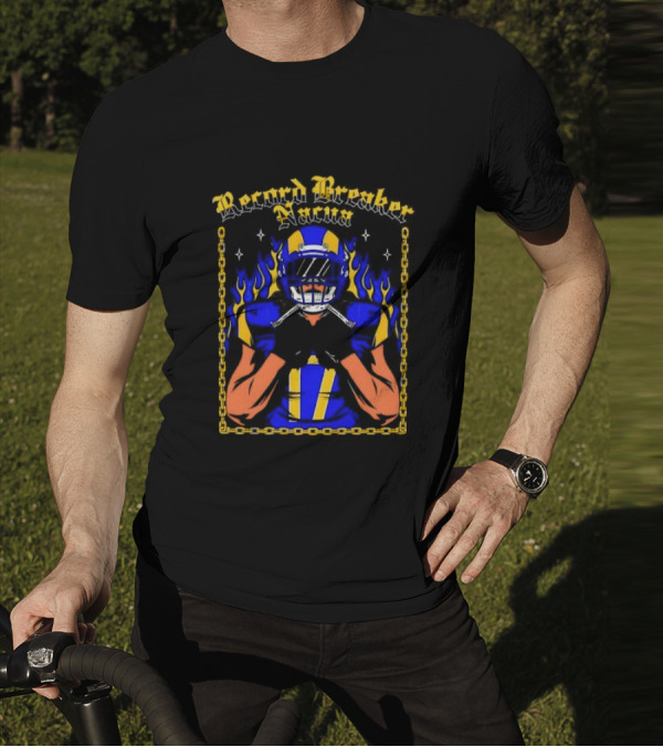 Record Breaker Nacua Football Flame And Chain T-Shirt
