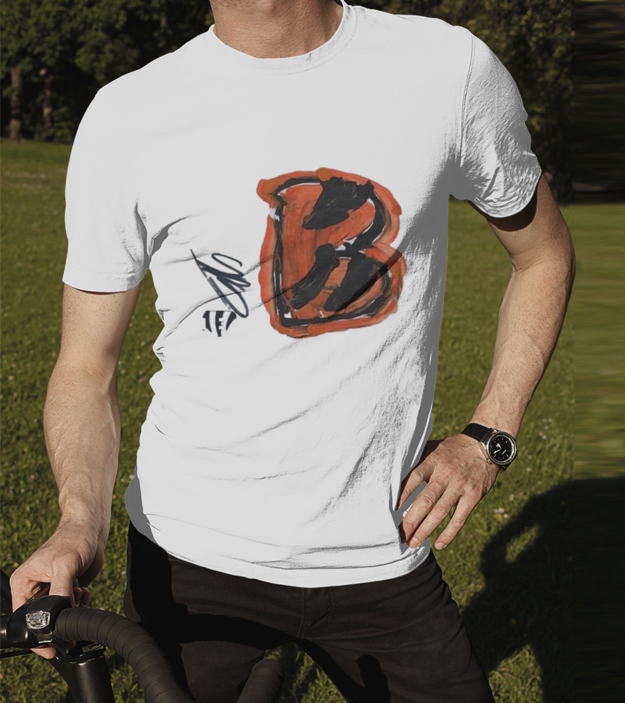 Jermaine Burton Cincinnati Bengals Paint Tri-Blend B T-Shirt