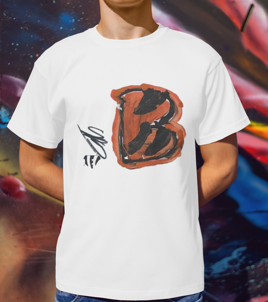 Jermaine Burton Cincinnati Bengals Paint Tri-Blend B T-Shirt