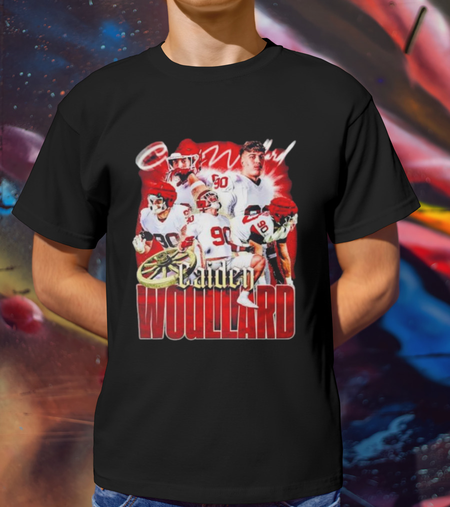 Caiden Wouillard 90 Football Action Collage T-Shirt