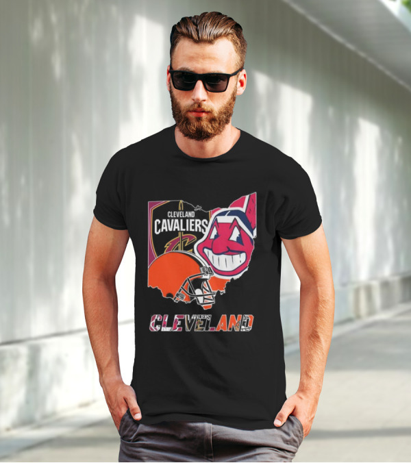 Cleveland Cavaliers Indians Browns Sports Team Fan Gear T-Shirt