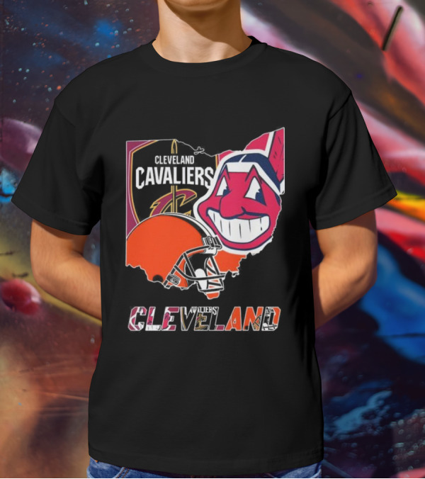 Cleveland Cavaliers Indians Browns Sports Team Fan Gear T-Shirt