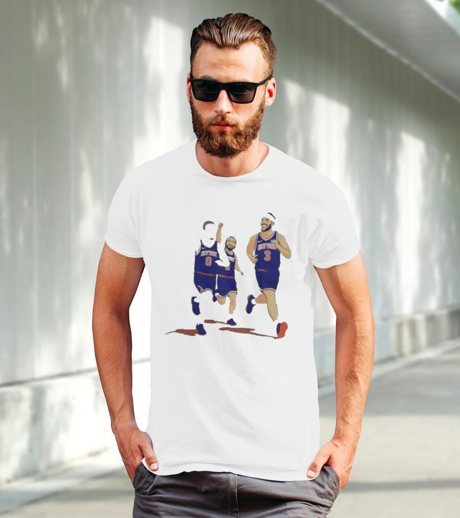 New York Knicks Donte DiVincenzo Jalen Brunson Josh Hart Villanova Basketball Team Players T-Shirt
