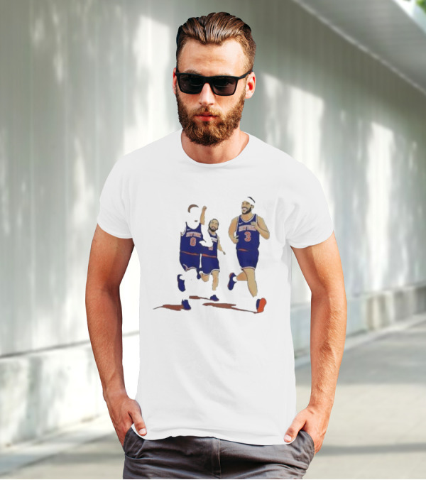 New York Knicks Donte DiVincenzo Jalen Brunson Josh Hart Villanova Basketball Team Players T-Shirt