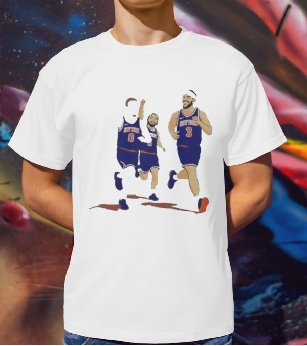 New York Knicks Donte DiVincenzo Jalen Brunson Josh Hart Villanova Basketball Team Players T-Shirt
