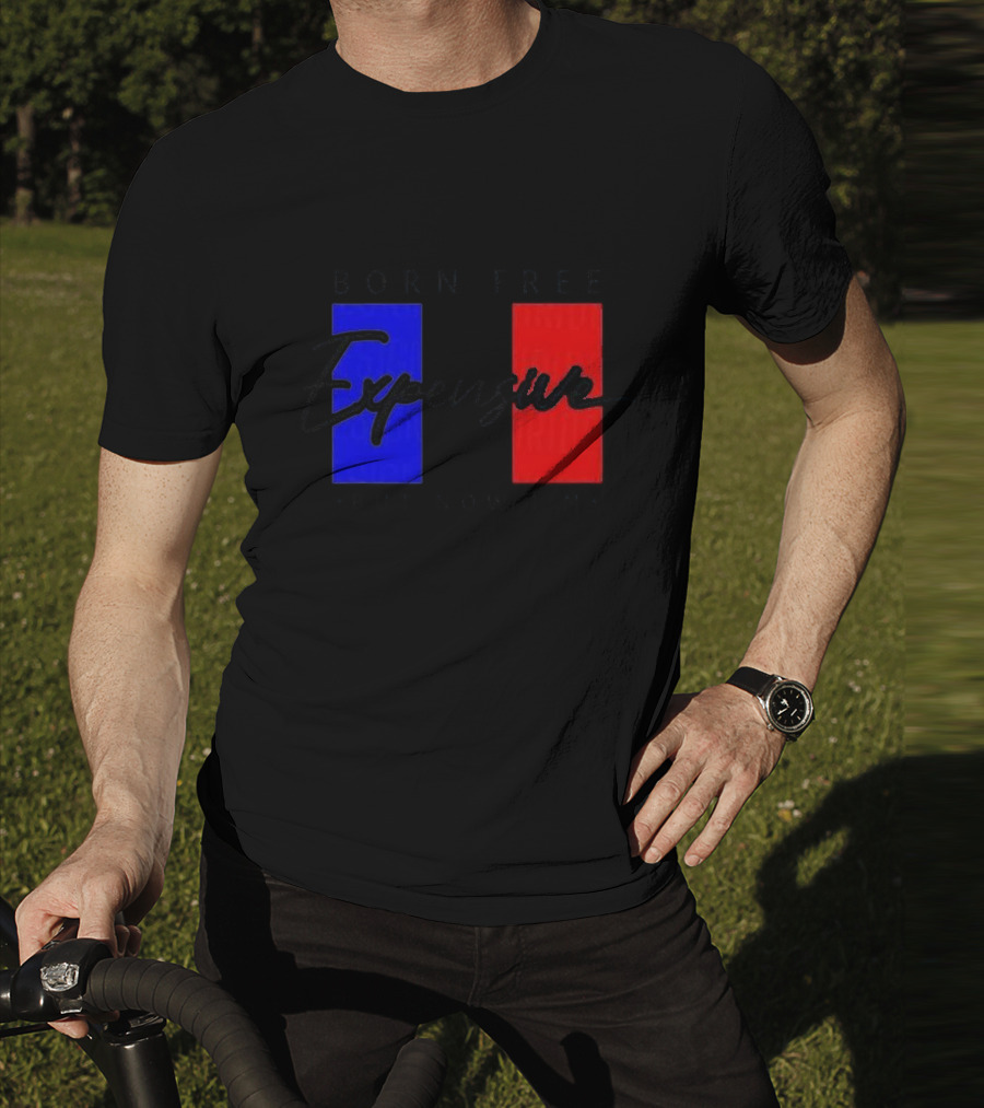 Born Free But Now I'm Expensive Red And Blue Blocks T-Shirt