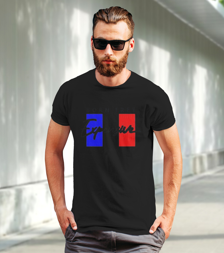 Born Free But Now I'm Expensive Red And Blue Blocks T-Shirt