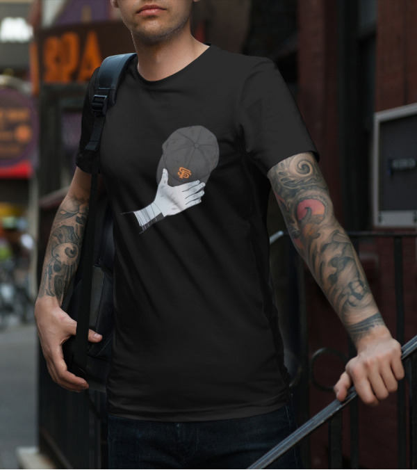 San Francisco Giants Logo Baseballism MLB Hand Holding Cap T-Shirt