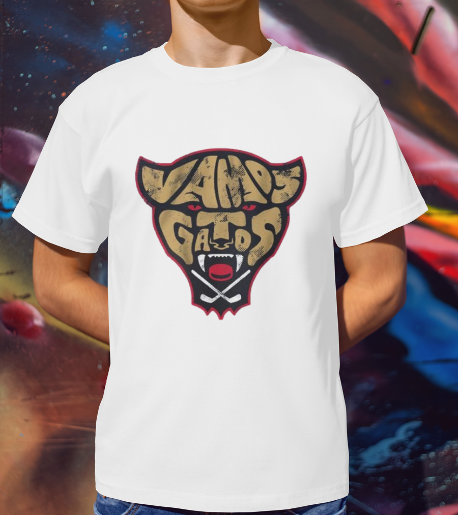 Florida Panthers Vamos Gatos Logo Cat Hockey T-Shirt