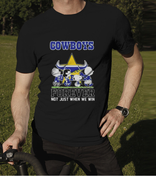 Peanuts Characters Walking Cowboys Forever North Queensland Not Just When We Win T-Shirt