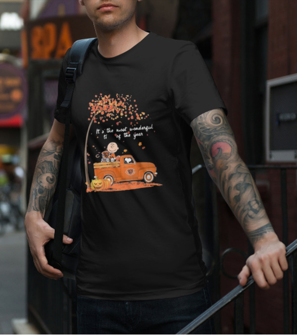 Charlie Brown Snoopy Chicago Bears Wonderful Time Of The Year T-Shirt