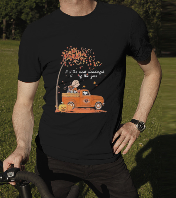 Charlie Brown Snoopy Chicago Bears Wonderful Time Of The Year T-Shirt