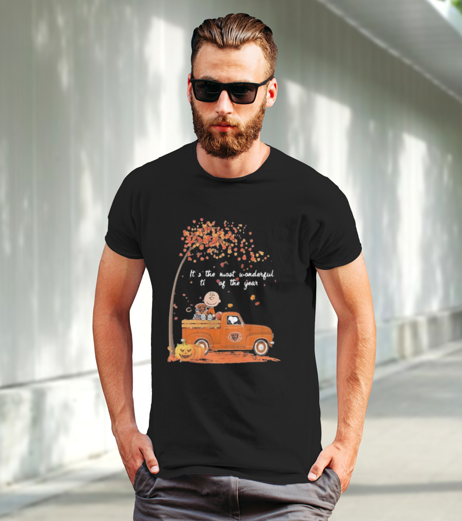 Charlie Brown Snoopy Chicago Bears Wonderful Time Of The Year T-Shirt