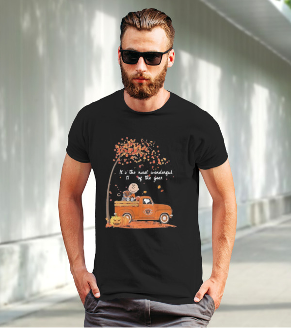 Charlie Brown Snoopy Chicago Bears Wonderful Time Of The Year T-Shirt