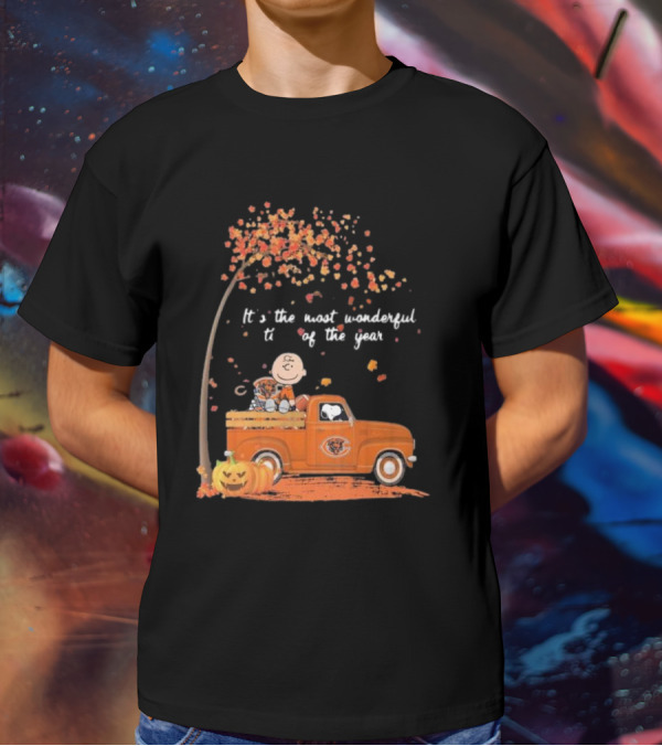 Charlie Brown Snoopy Chicago Bears Wonderful Time Of The Year T-Shirt
