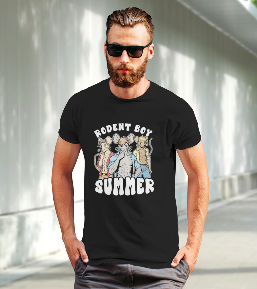 Rodent Boy Summer Anthro Trio With Sunglasses And Open T-Shirt