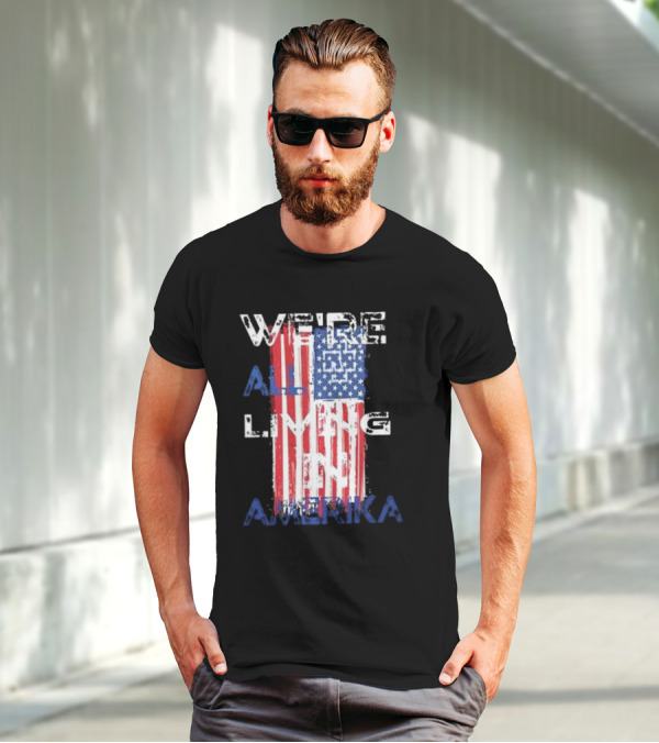 Rammstein Band We’re All Living In Amerika American Flag T-Shirt