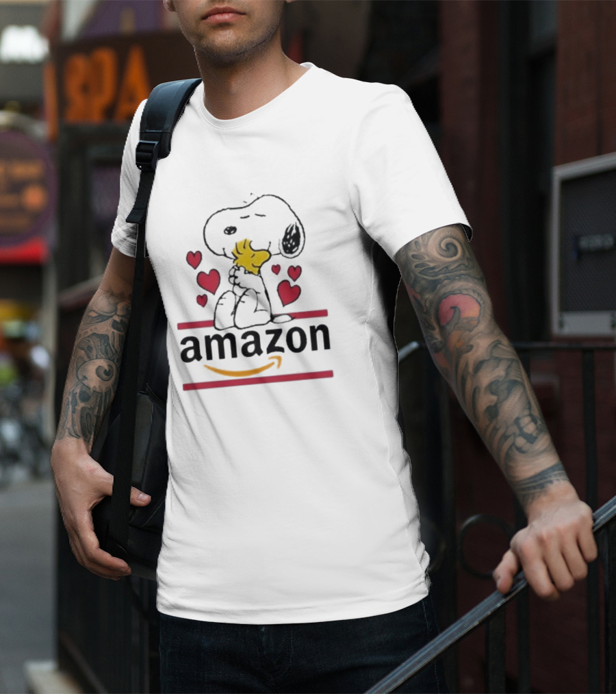 Snoopy Woodstock Hearts Amazon T-Shirt