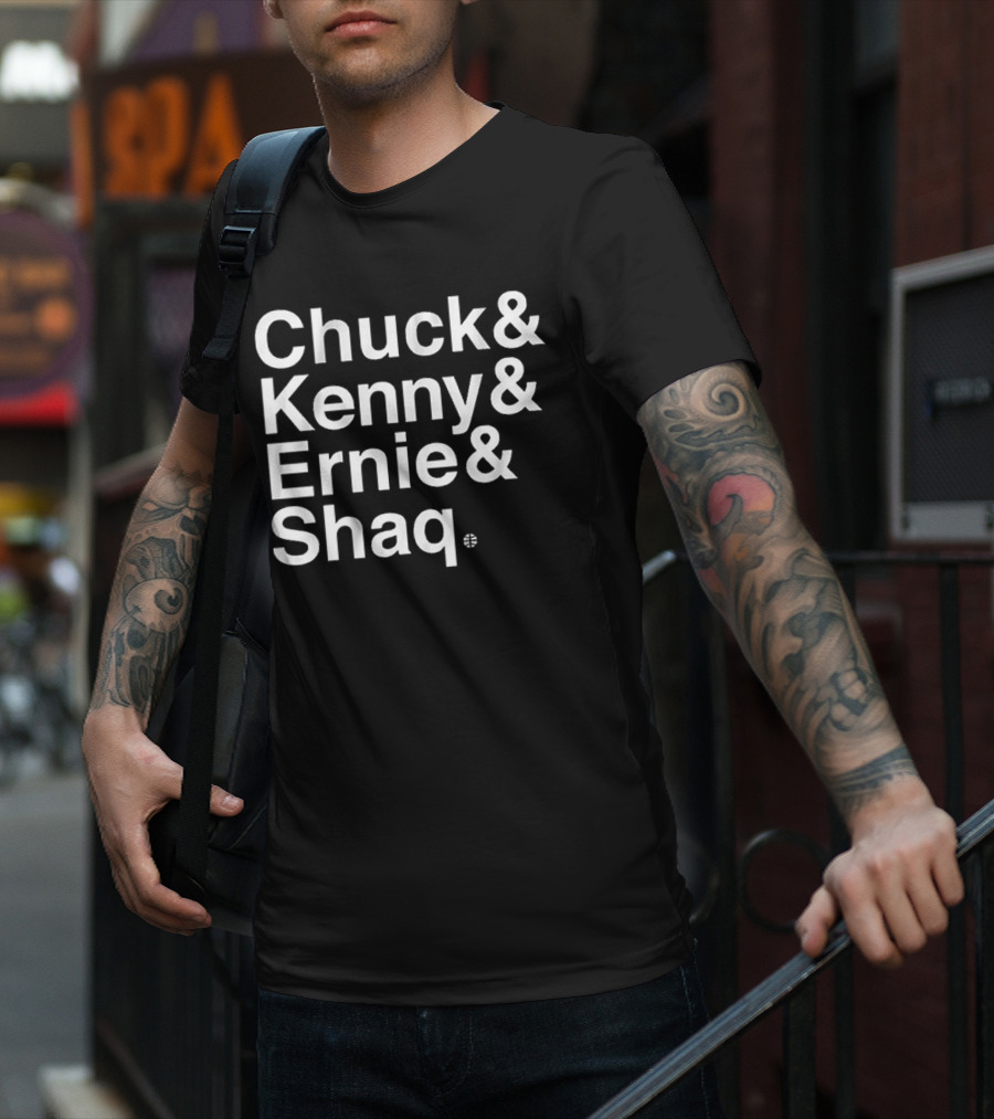 Chuck Kenny Ernie Shaq NBA Basketball Crew Members T-Shirt