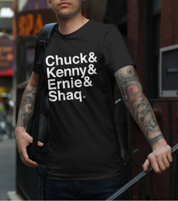 Chuck Kenny Ernie Shaq NBA Basketball Crew Members T-Shirt
