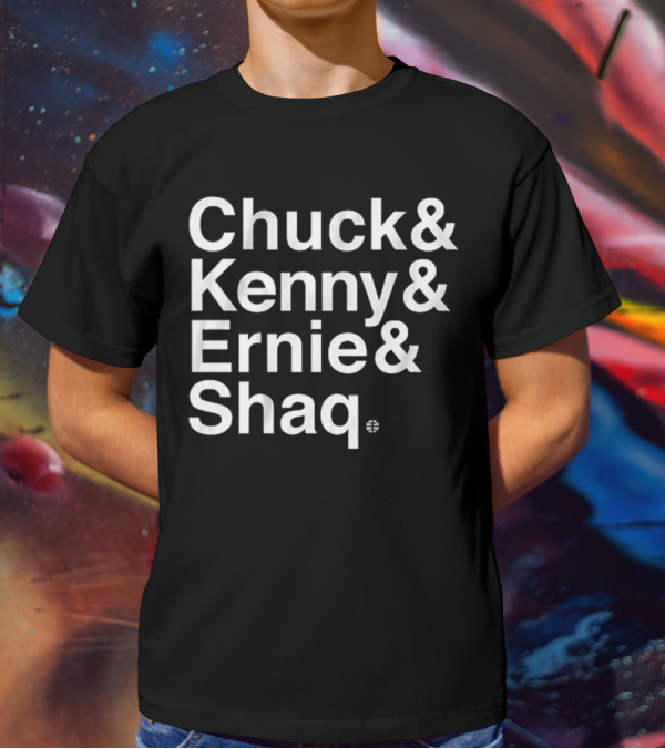 Chuck Kenny Ernie Shaq NBA Basketball Crew Members T-Shirt