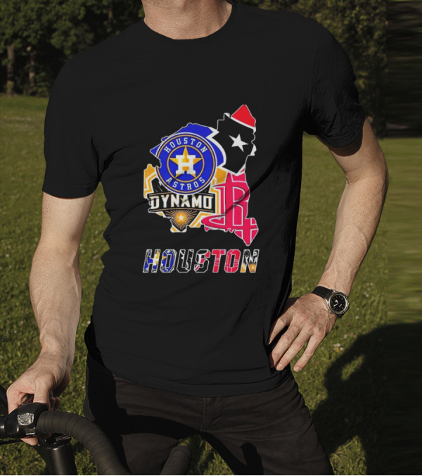 Houston Astros Dynamo Rockets Texas Map Sports Team T-Shirt