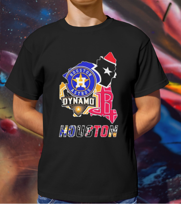 Houston Astros Dynamo Rockets Texas Map Sports Team T-Shirt