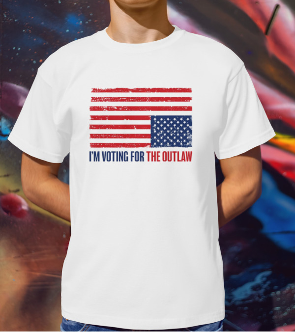 I’m Voting For The Outlaw Distressed American Flag T-Shirt