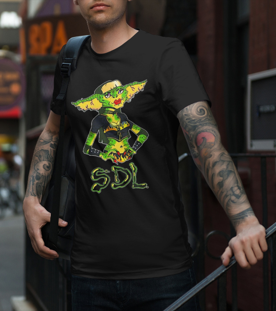 Steph De Lander SDL Gremlin Character In Punk T-Shirt