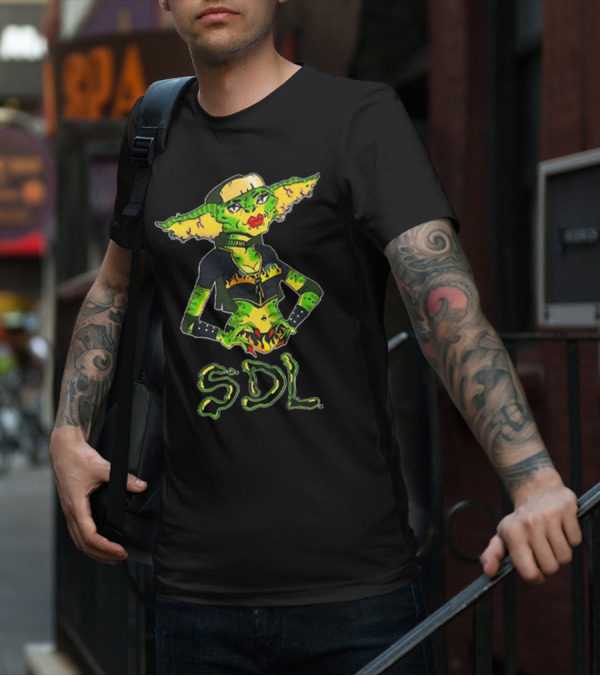 Steph De Lander SDL Gremlin Character In Punk T-Shirt
