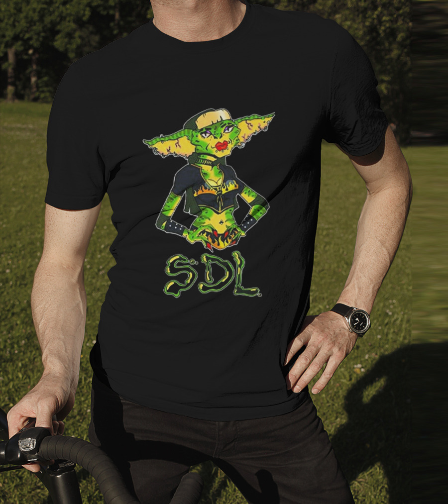 Steph De Lander SDL Gremlin Character In Punk T-Shirt