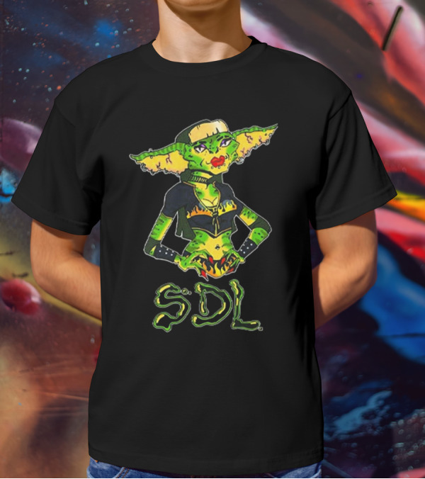 Steph De Lander SDL Gremlin Character In Punk T-Shirt