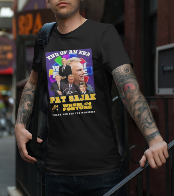 End Of An Era Pat Sajak 41 Wheel Of Fortune Thank You For The Memories T-Shirt