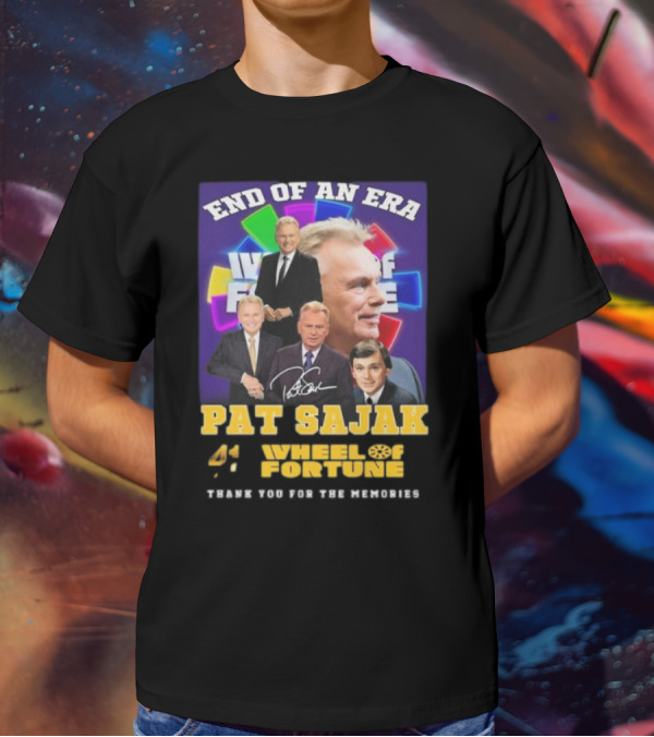 End Of An Era Pat Sajak 41 Wheel Of Fortune Thank You For The Memories T-Shirt