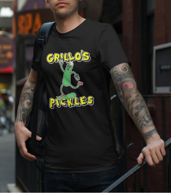 Grillo's Pickles Skateboarding Pickle Man Mike Lottie X Grillo’s T-Shirt