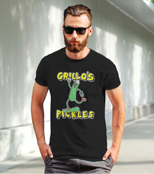 Grillo's Pickles Skateboarding Pickle Man Mike Lottie X Grillo’s T-Shirt