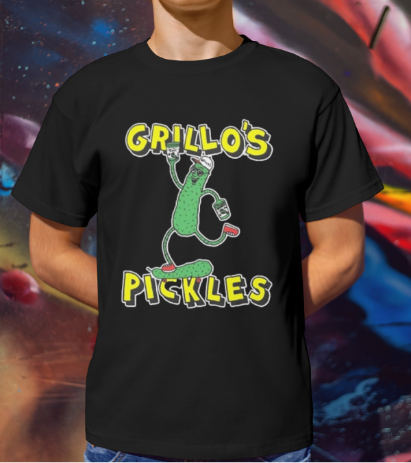 Grillo's Pickles Skateboarding Pickle Man Mike Lottie X Grillo’s T-Shirt