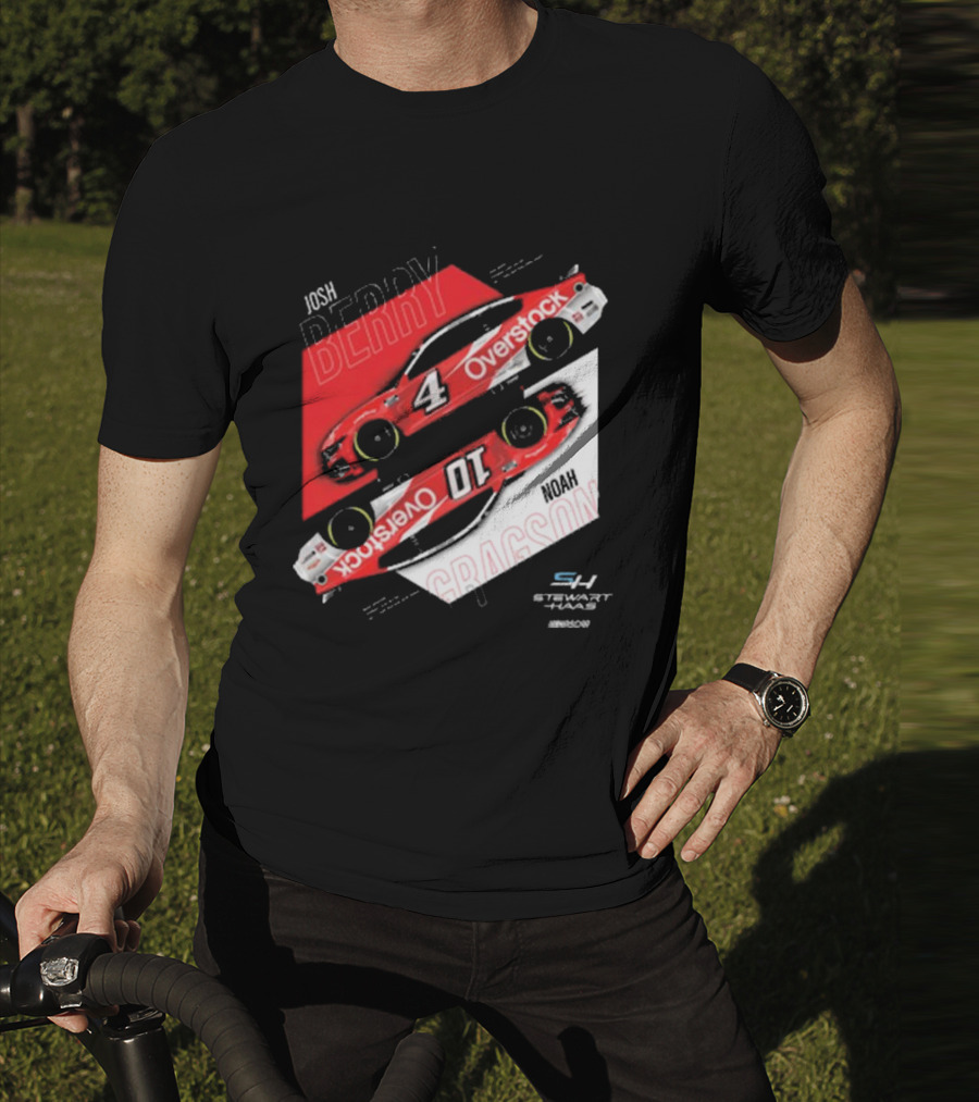 Josh Berry Noah Gragson Overstock Stewart-Haas Racing Car Designs NASCAR T-Shirt