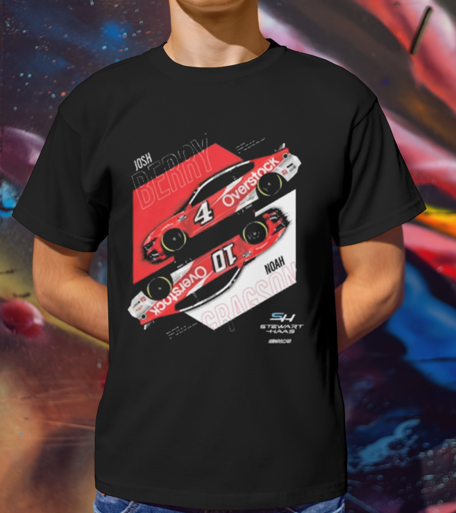 Josh Berry Noah Gragson Overstock Stewart-Haas Racing Car Designs NASCAR T-Shirt