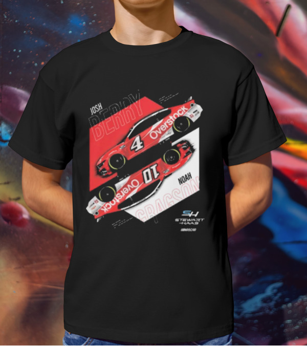 Josh Berry Noah Gragson Overstock Stewart-Haas Racing Car Designs NASCAR T-Shirt