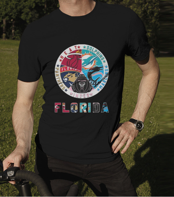 Florida Heat Dolphins Marlins Inter Panthers Sports T-Shirt