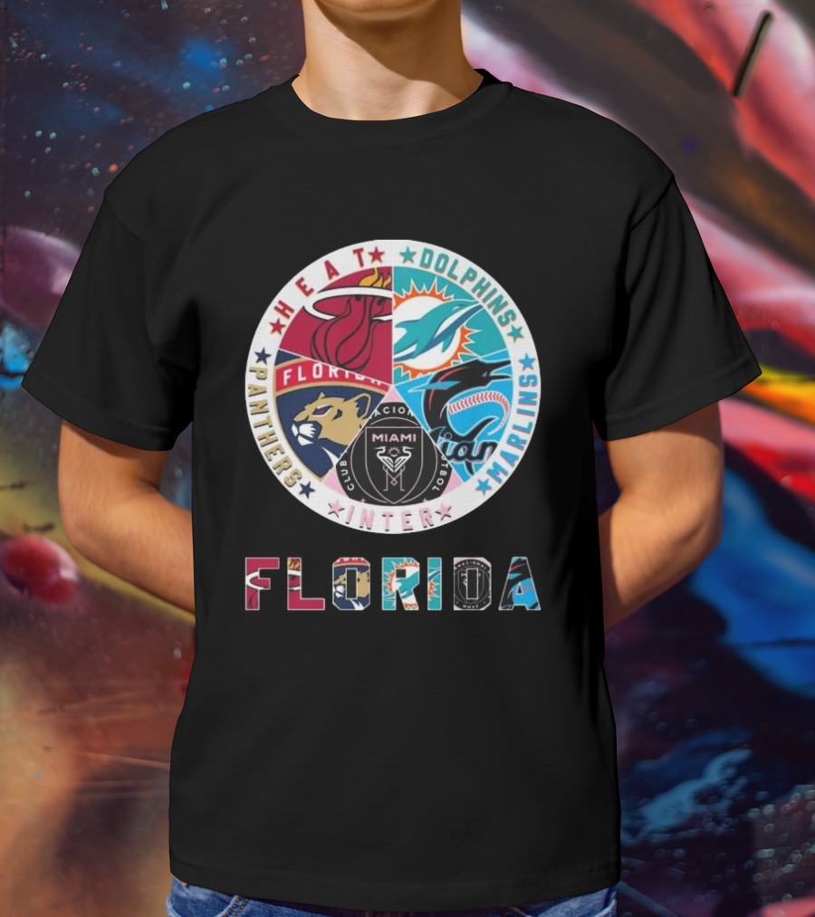 Florida Heat Dolphins Marlins Inter Panthers Sports T-Shirt