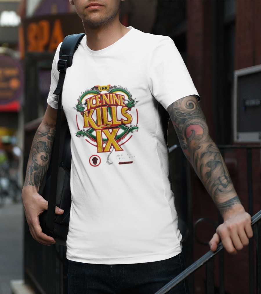 Ice Nine Kills IX Double Dragon Nine Times The Action INK Horror Inked T-Shirt
