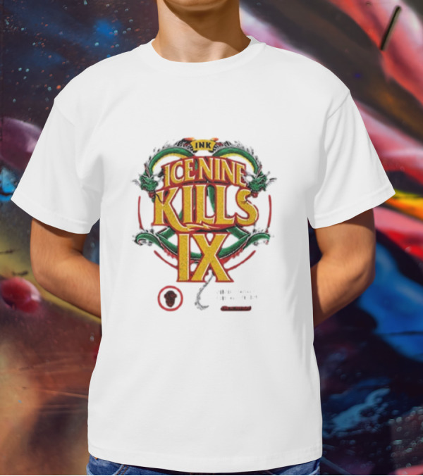 Ice Nine Kills IX Double Dragon Nine Times The Action INK Horror Inked T-Shirt