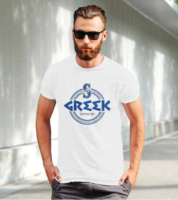 Mariners Greek Heritage Day Greek Chain T-Shirt