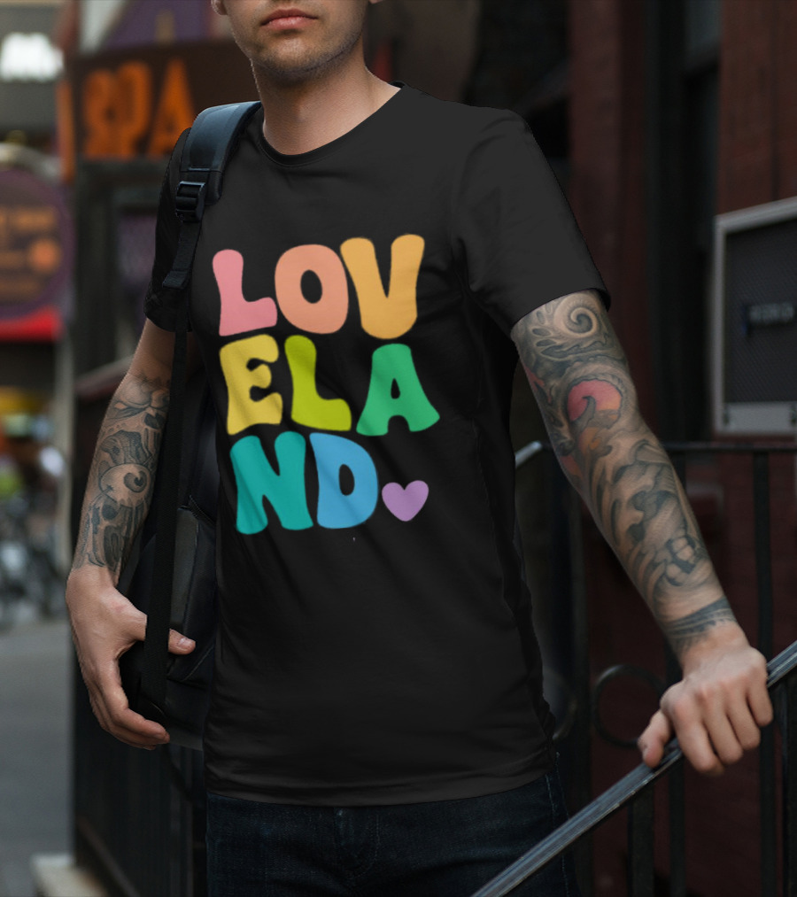 Loveland Rainbow Letters With Heart T-Shirt