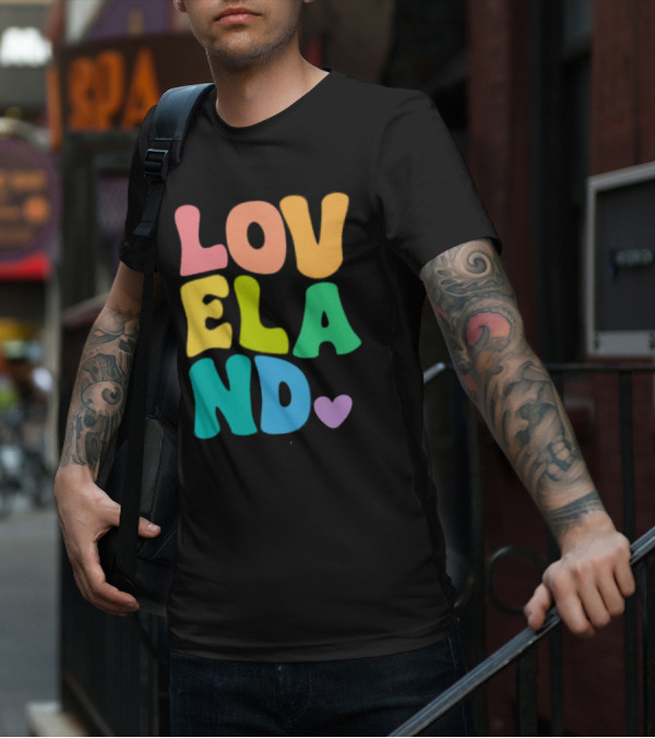 Loveland Rainbow Letters With Heart T-Shirt